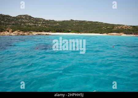 Île de Budelli dans l'archipel de la Maddalena, Sardaigne, Italie. La plage rose Banque D'Images