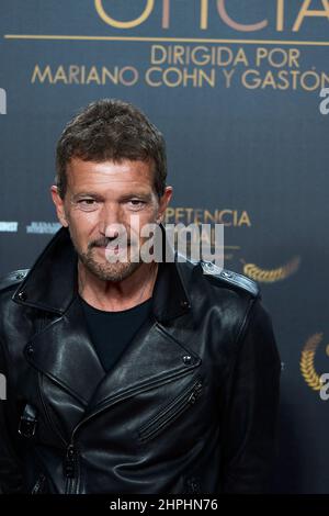 Madrid. Espagne. 20220221, Antonio Banderas participe à la première de Madrid au Capitol Cinema le 21 février 2021 à Madrid, Espagne Banque D'Images