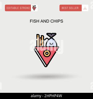 Icône de vecteur simple Fish and Chips. Illustration de Vecteur