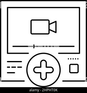 illustration vectorielle de l'icône de ligne ugc du contenu vidéo Illustration de Vecteur