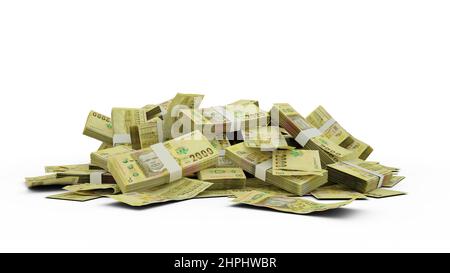 3D pile de 2000 notes kacha Malawian Banque D'Images