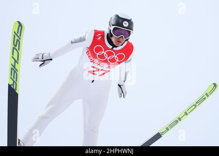 Zhangjiakou, Hebei, Chine. 9th févr. 2022. Tomas Portyk (CZE) Nordic Combined : individuel NH/10km lors des Jeux Olympiques d'hiver de Beijing 2022 au Centre national de saut à ski de Zhangjiakou, Hebei, Chine . Credit: Koji Aoki/AFLO SPORT/Alay Live News Banque D'Images