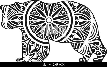 Motif animal de l'ours mandala illustration vecteur Illustration de Vecteur