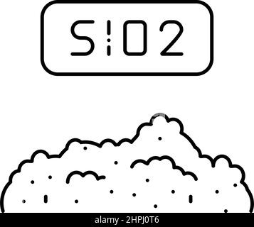 illustration vectorielle d'icône de la ligne de fabrication de semi-conducteurs sio2 Illustration de Vecteur