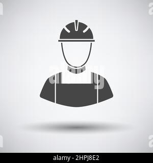 Icône de la fête du travail. Gris foncé sur fond gris avec ombre ronde. Illustration vectorielle. Illustration de Vecteur