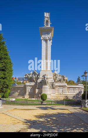 Derrière le Monument à la Constitution de 1812 à Cadix Banque D'Images