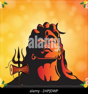 Illustration du fond de silhouette de Lord Shiv Shankar pour Happy Maha Shivaratri Illustration de Vecteur