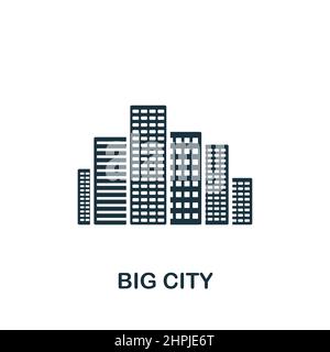 Icône Big City. Icône monochrome simple pour les modèles, la conception Web et les infographies Illustration de Vecteur