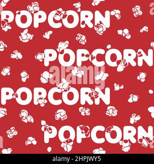 Motif sans couture avec pop-corn. Arrière-plan vectoriel. Illustration de Vecteur