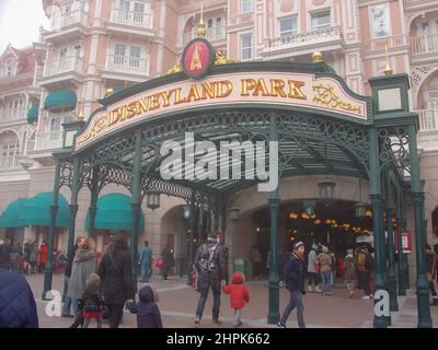 Disneyland Park, entrée Paris pour Disney World en 2015 Banque D'Images