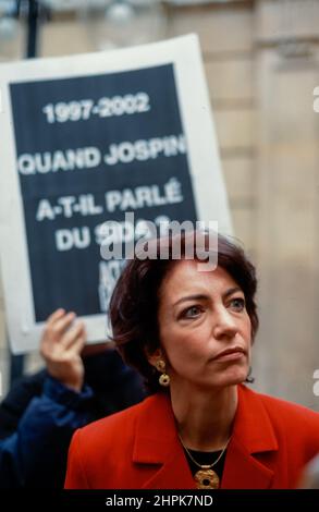 Paris, France, Portrait, Marisol Touraine, ex-ministre de la santé à la manifestation de l'Association SIDA, Act UP Paris, ACT UP aides manifestations Banque D'Images