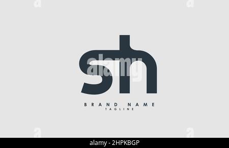 Lettres de l'alphabet initiales Monogram logo SH, HS, S et H. Illustration de Vecteur