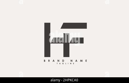 Lettres de l'alphabet initiales Monogram logo FH, HF, F et H Illustration de Vecteur