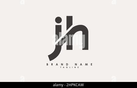 Lettres de l'alphabet initiales Monogram logo JH, HJ, J et H Illustration de Vecteur