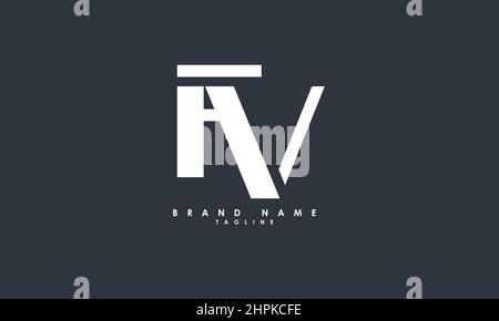 Lettres de l'alphabet initiales Monogram logo FV, VF, F et V. Illustration de Vecteur