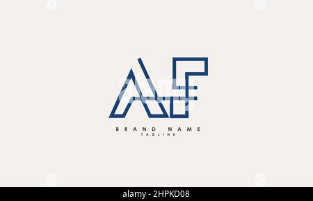 Lettres de l'alphabet initiales Monogram logo AF, FA, A et F Illustration de Vecteur