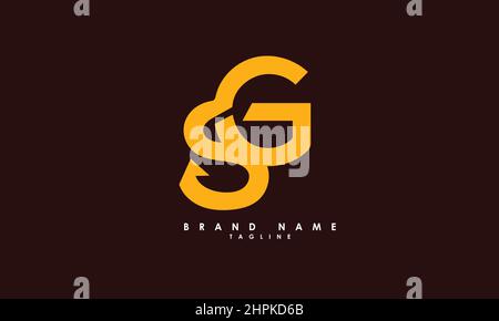 Lettres de l'alphabet initiales Monogram logo SG, GS, S et G. Illustration de Vecteur