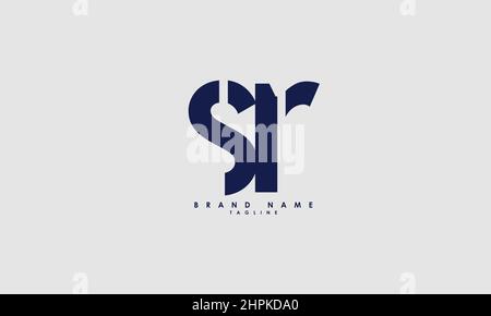 Lettres de l'alphabet initiales Monogram logo SR, RS, S et R. Illustration de Vecteur