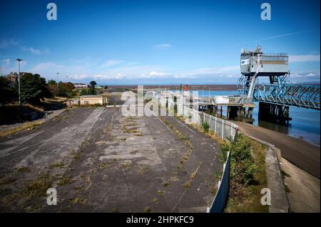 Fermé le terminal de ferry associé de British ports Roro à Fleetwood, Royaume-Uni Banque D'Images