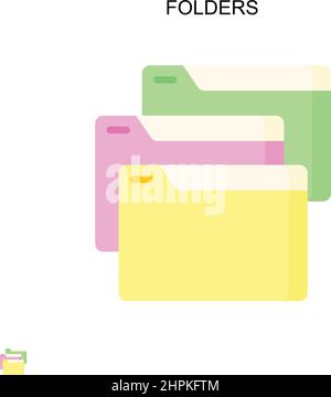 Icône de vecteur simple de dossiers.Modèle de conception de symbole d'illustration pour élément d'interface utilisateur Web mobile. Illustration de Vecteur