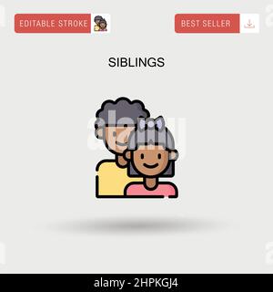 Siblings Simple vector icon. Stock Vector