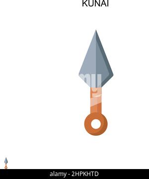 Icône de vecteur simple Kunai.Modèle de conception de symbole d'illustration pour élément d'interface utilisateur Web mobile. Illustration de Vecteur