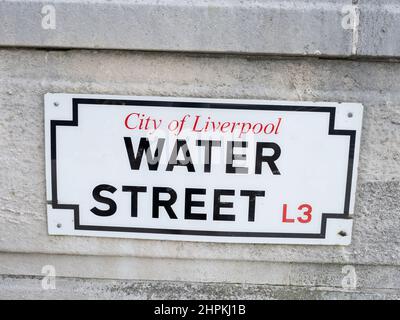 Panneau Water Street Road, Liverpool L3 Banque D'Images