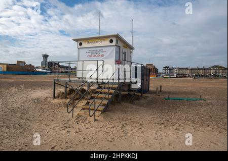 Great Yarmouth Life Guard Station sur South Beach. Banque D'Images