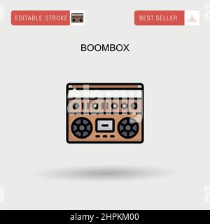 Icône de vecteur simple Boombox. Illustration de Vecteur