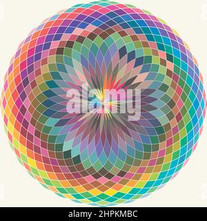 Dessin d'illustration vectorielle du cercle multicolore spectral motif abstrait et textures. Segment polychrome colant. Illustration vectorielle Illustration de Vecteur