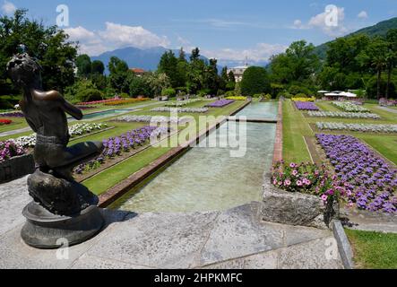 Vue panoramique sur le jardin botanique de la Villa Taranto. Pallanza, Verbania, Italie. Photo de haute qualité Banque D'Images