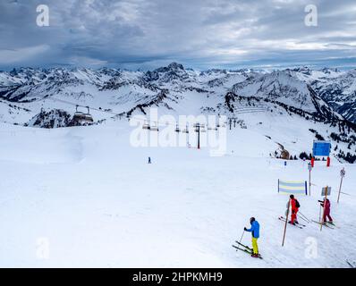 Ski dans le Bregenzerwald sur le Diedamskopf Banque D'Images