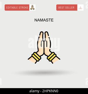 Icône de vecteur simple Namaste. Illustration de Vecteur