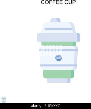 Icône vecteur simple de tasse à café.Modèle de conception de symbole d'illustration pour élément d'interface utilisateur Web mobile. Illustration de Vecteur