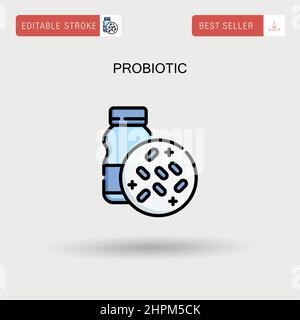 Icône de vecteur simple probiotique. Illustration de Vecteur
