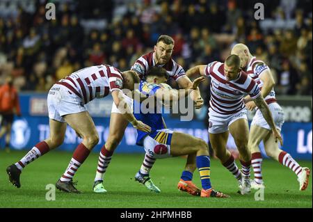 Wigan, Angleterre - 18 février 2022 - lors de la ligue de rugby Betfred Super League Round 2 Wigan Warriors vs Leeds Rhinos au stade DW, Wigan, Royaume-Uni Dean Williams Banque D'Images