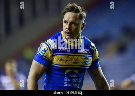 Wigan, Angleterre - 18 février 2022 - James Donaldson (25) de Leeds Rhinos pendant la Ligue de rugby Betfred Super League Round 2 Wigan Warriors vs Leeds Rhinos au stade DW, Wigan, Royaume-Uni Dean Williams Banque D'Images