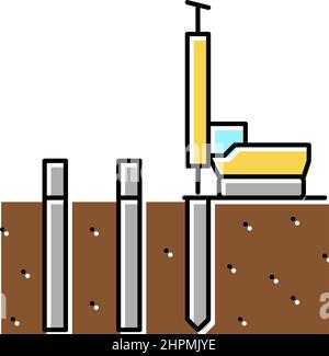 illustration vectorielle de l'icône de couleur de conduite de pile Illustration de Vecteur