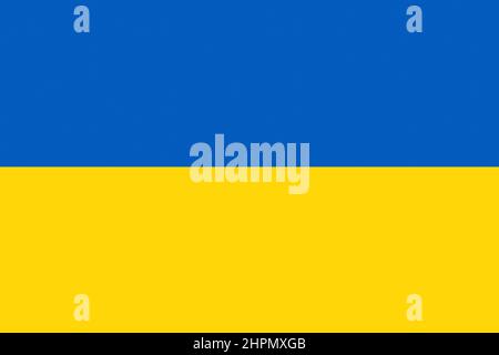 Drapeau bicolore bleu et jaune d'Ukraine pour bannière ou arrière-plan. Image du drapeau national ukrainien Banque D'Images