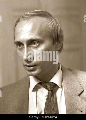 Le président russe Vladimir Poutine vers 1990 à Leningrad. Banque D'Images