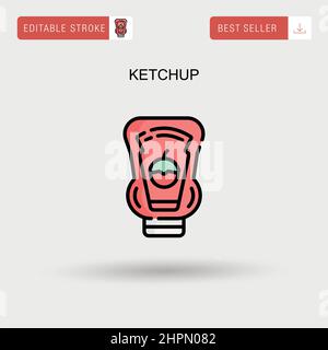 Icône de vecteur simple ketchup. Illustration de Vecteur