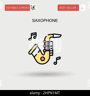 Icône de vecteur simple saxophone. Illustration de Vecteur