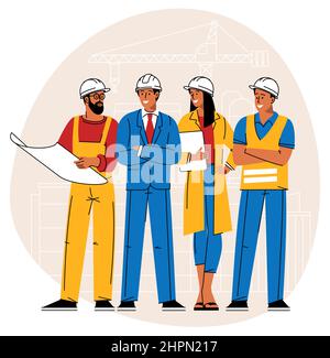 Professionnels au travail. Illustration de Vecteur