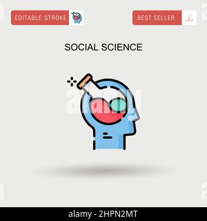 Icône de vecteur simple de sciences sociales. Illustration de Vecteur