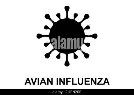 Influenza aviaire (H5N1). Illustration du virus de la grippe aviaire. Grippe aviaire H5N1 épidémique maladie. Danger de pandémie chinoise. Virus des animaux aux humains Banque D'Images