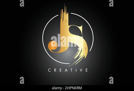 JGolden S Pinceau lettre logo Design. Logo de peinture noire icône de l'outil de création de cercles avec design vectoriel élégant. Illustration de Vecteur