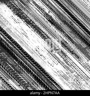 Arrière-plan avec marques de bande de roulement de pneu Illustration de Vecteur