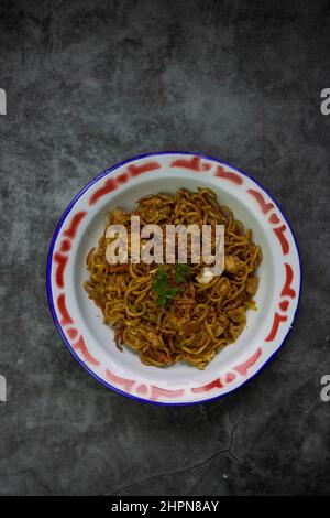 Nouilles frit javanaises / Mie Goreng Jawa Banque D'Images