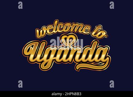 Bienvenue en Ouganda, Word Text Creative font Design Illustration. Panneau de bienvenue Illustration de Vecteur