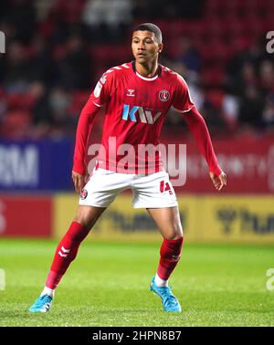 Mason Burstow de Charlton Athletic lors du match de la Sky Bet League One à la Valley, Londres. Date de la photo: Mardi 22 février 2022. Banque D'Images